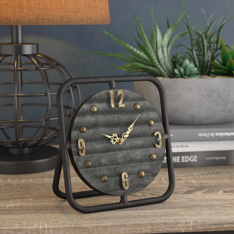 Williston Meta Table Clock & Reviews Wayfair